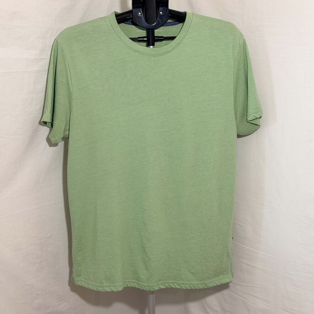 Lucky Brand Mens Large Heather Sage Green Tri Blend Crew Neck T-Shirt Tee L